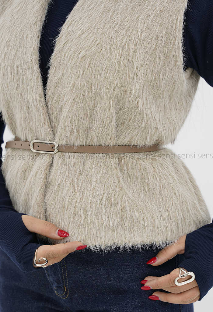 وست پوست زنانه آستردار@کد1006906